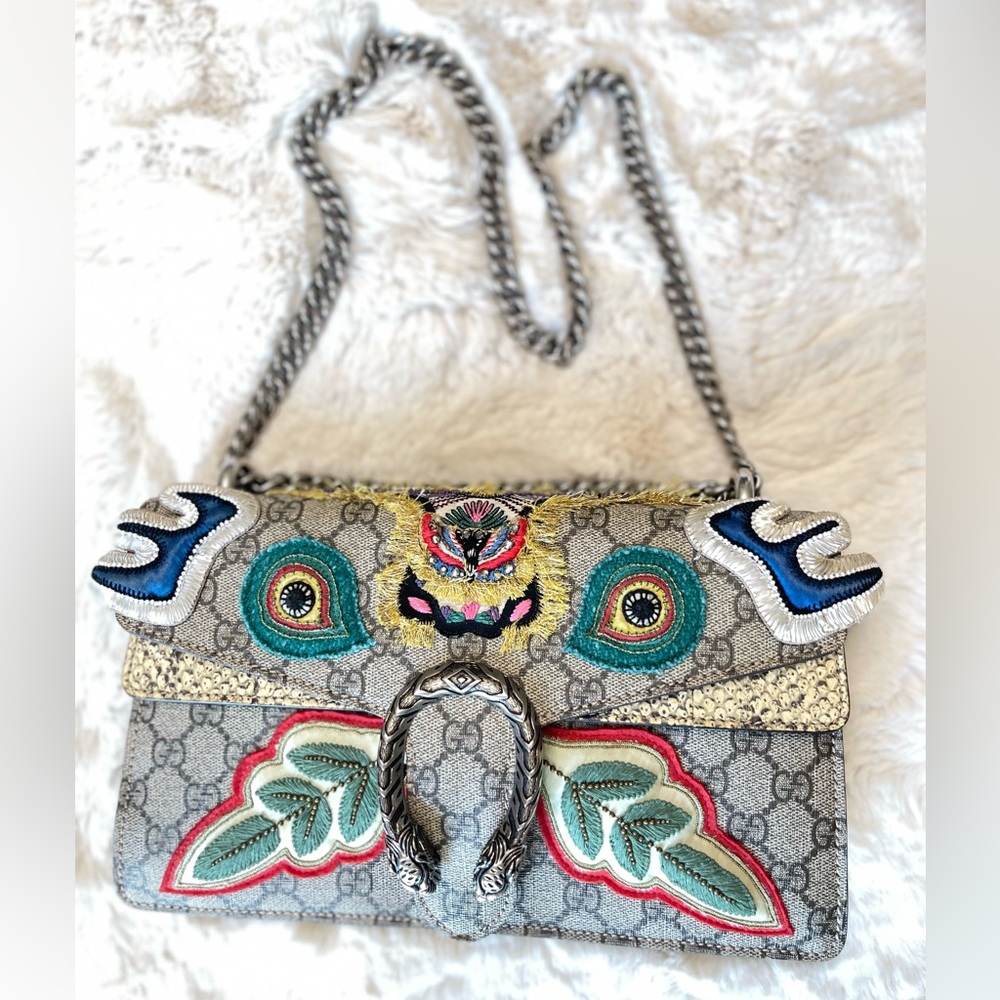 Gucci Supreme Embroidery Dionysus Shoulder Bag